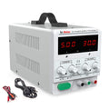 30V 5A Adjustable Switching Regulated DC Bench Linear Power Supply with Alligator Leads and 3 LED Digital Display W24217
