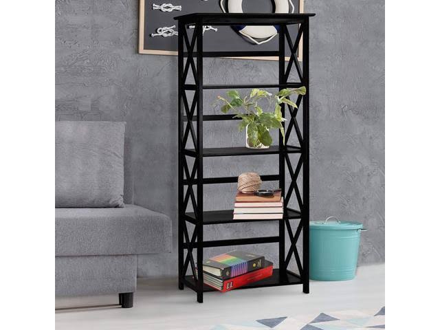 5-Shelf Bookcase with 3-Shelf Folding Bookcase H7450