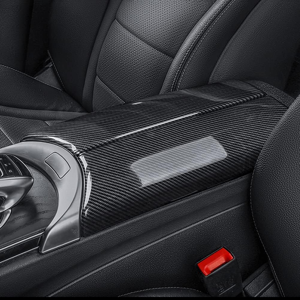 Car Interior Center Console Armrest Storage Box Protective Cover Trim (Carbon Fiber Color) R151