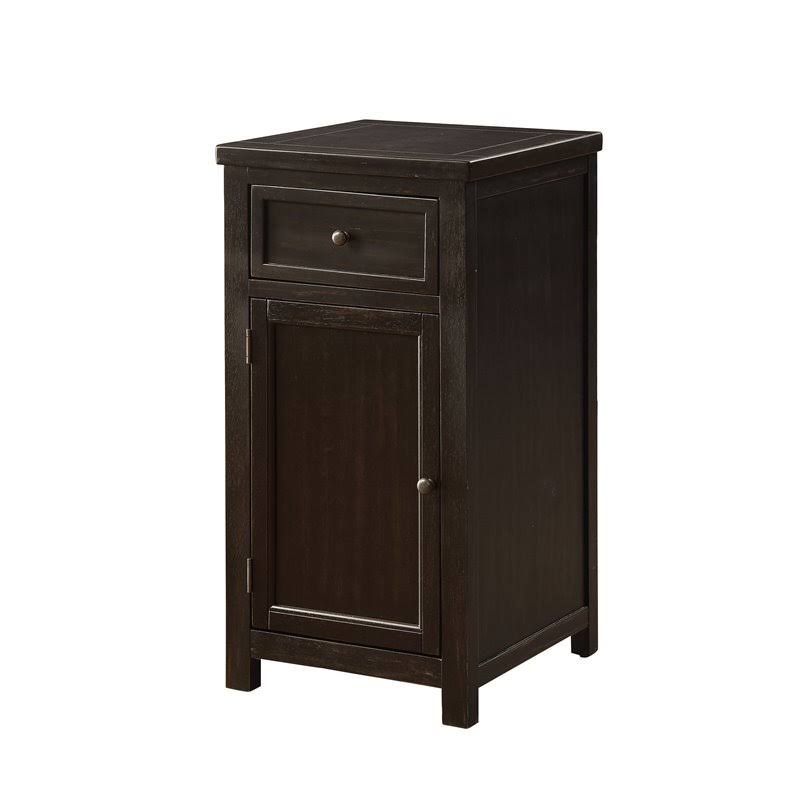 Antique Black Transitional Wood Side Table H13386