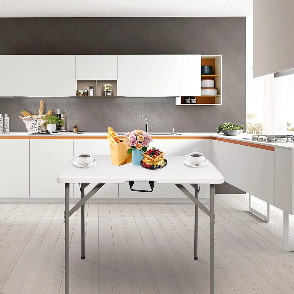 34" White Granite Bi-Folding Plastic Table N306
