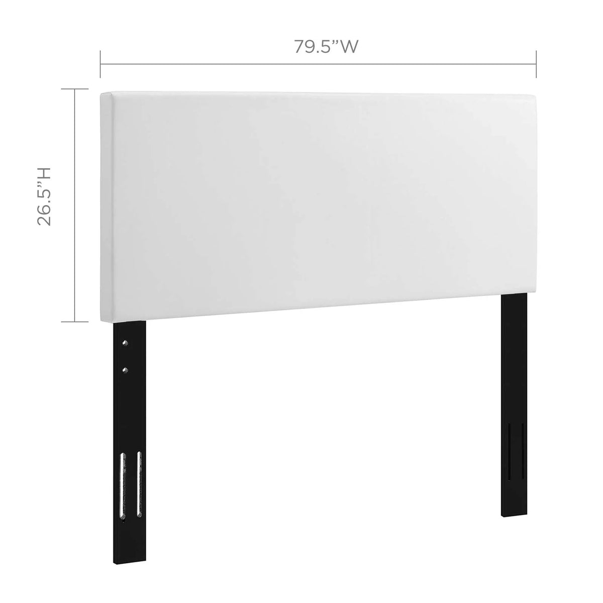 King California King White Upholstered Faux Leather Headboard X35149