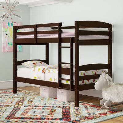 Twin Over Twin Bunk Bed Frame Cappuccino O43684