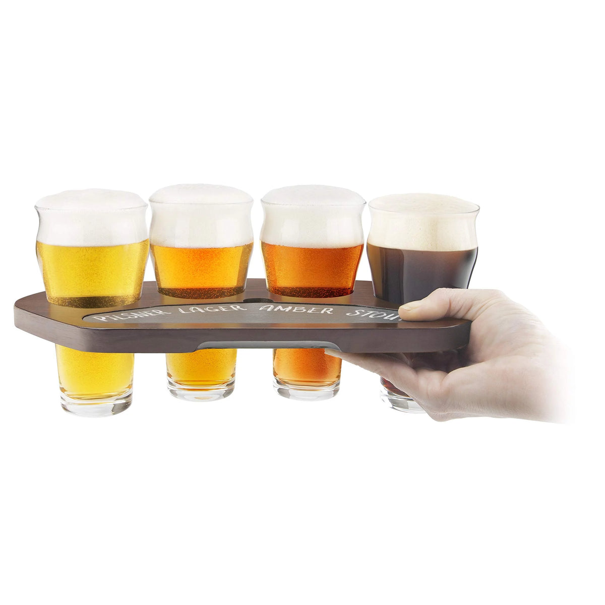 Glass & Wood Beer Flight Board S7953
