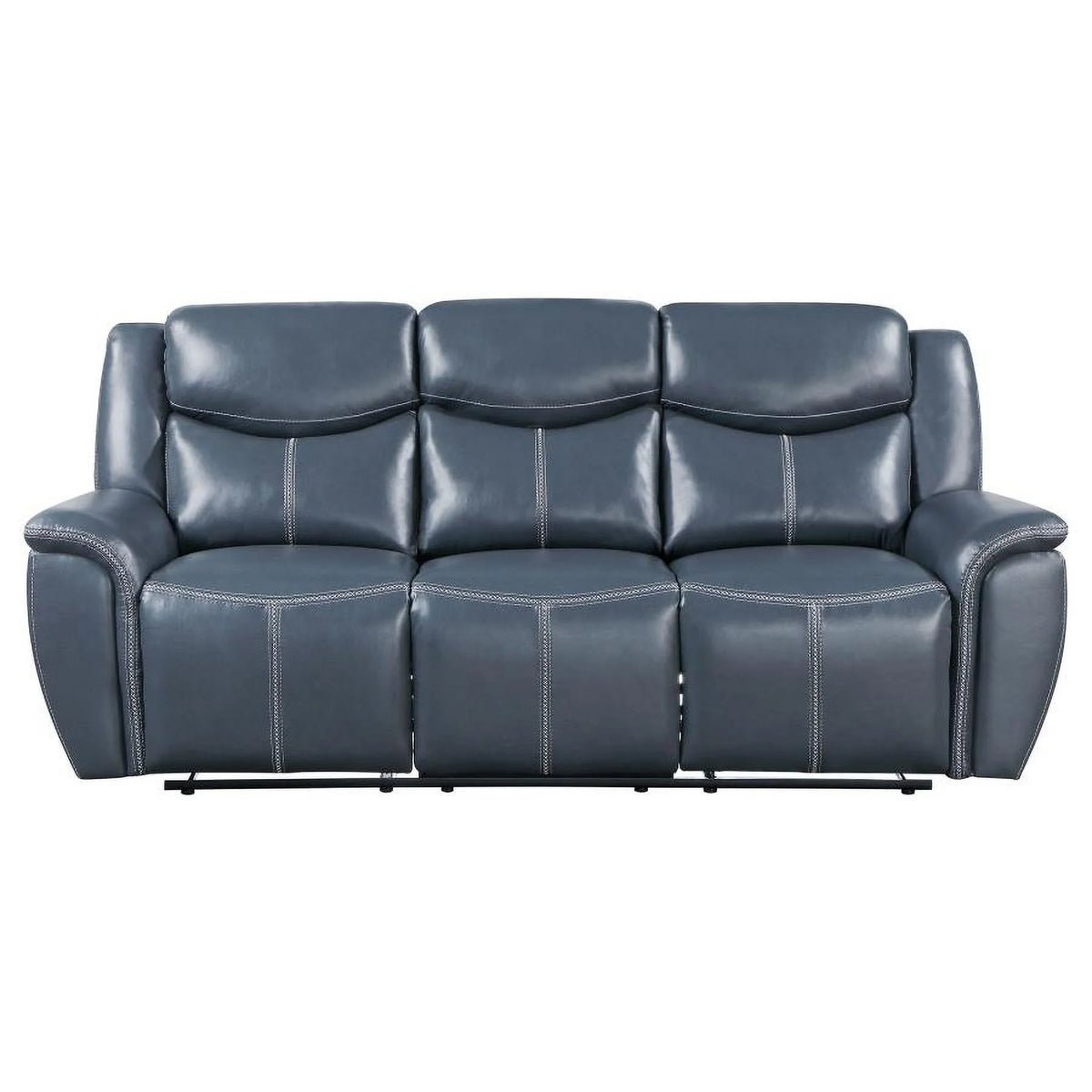 Blue Reclining Sofa with Drop Down Table T751