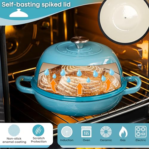 Enamelled Cast Iron Dutch Oven Pot, Dark Blue, 6 Quarts L446779