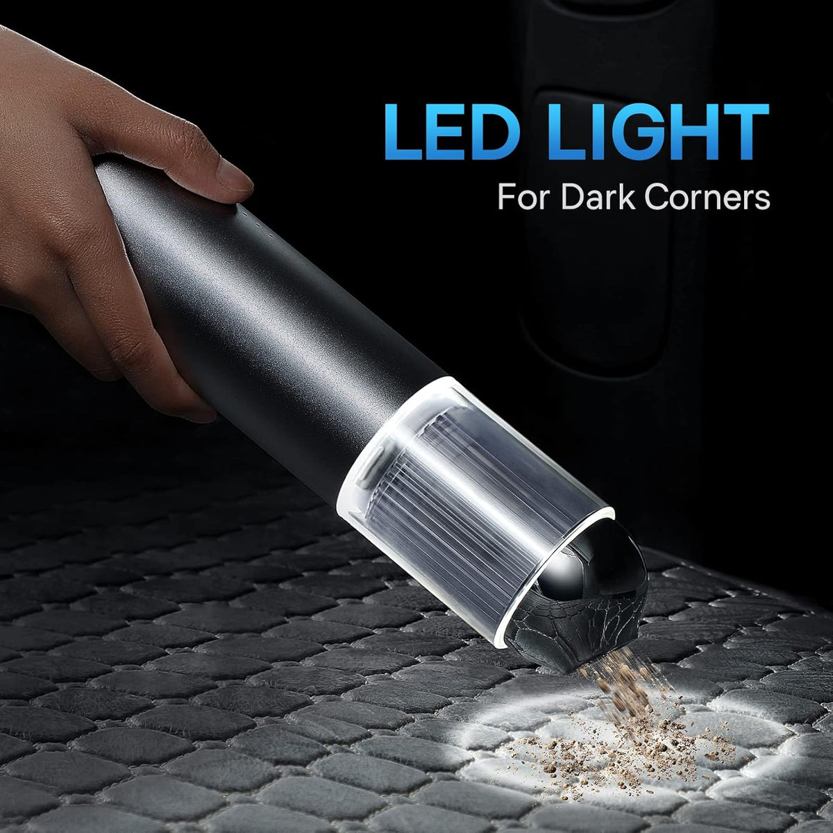 Handheld Cordless Rechargeable Vacuum with Adjustable Suction Power and LED Light L4798