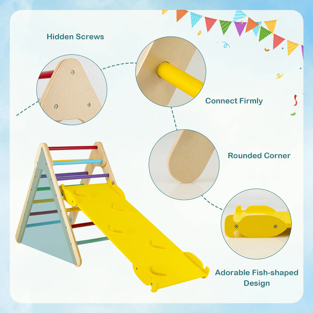 Wooden Climbing Triangle Set with Ramp N918