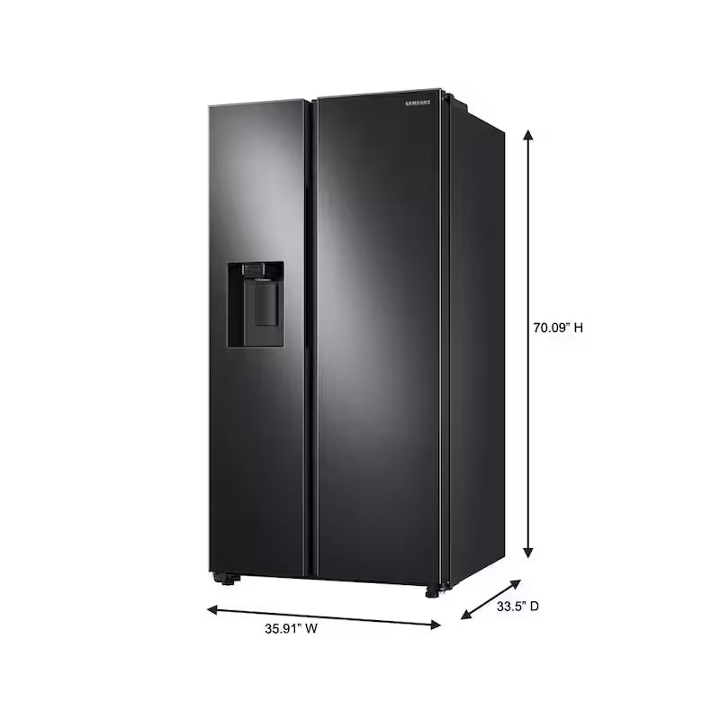 Side by Side Refrigerator in Black Stainless Steel I478
