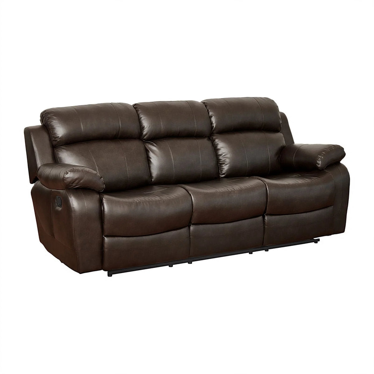 Brown Faux Leather 2-Piece Reclining Sofa Set J25533
