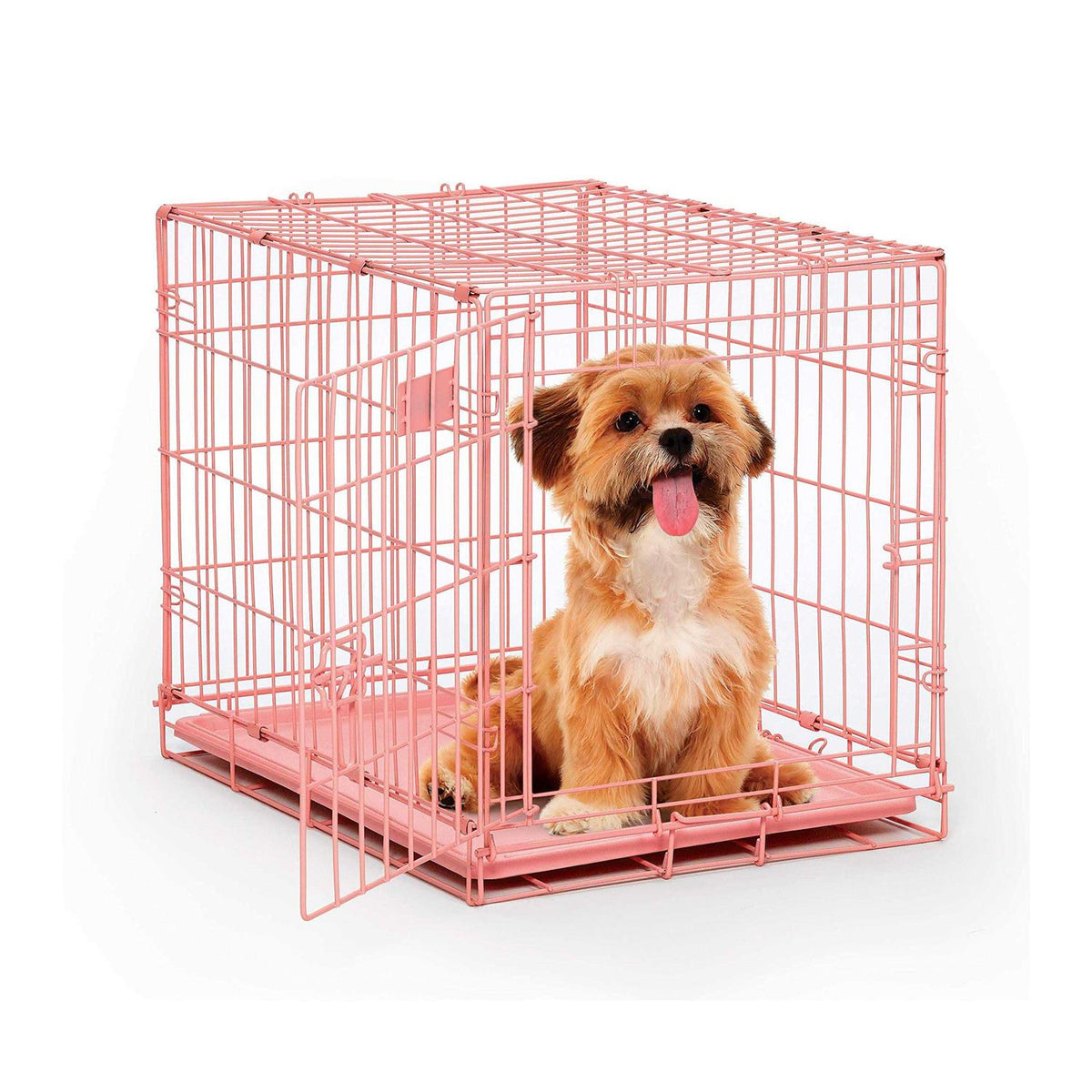 Pink Single Door Dog Crate Y9422