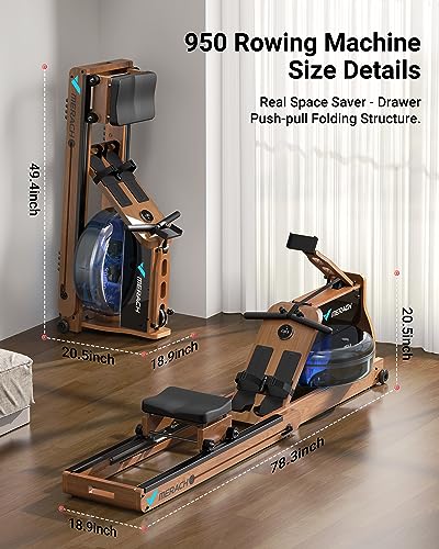 Foldable Water Rowing Machine with 400LBS Weight Capacity Y676821