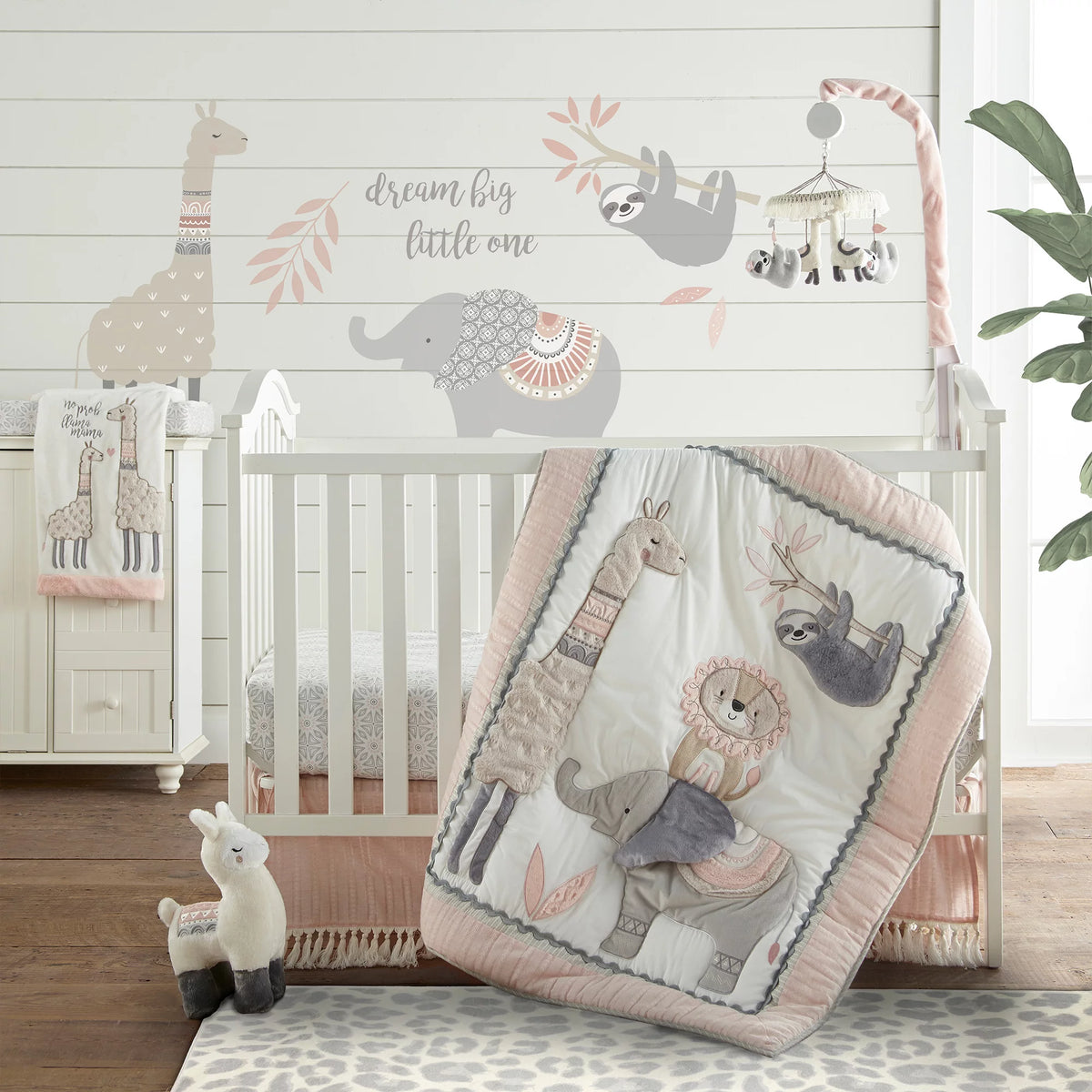 Grey and Cream Leopard 5 x 7 Rug T472