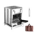 Folding Wood Burning Blowpipe Kit BBQ Grill with Carry Bag Y62285