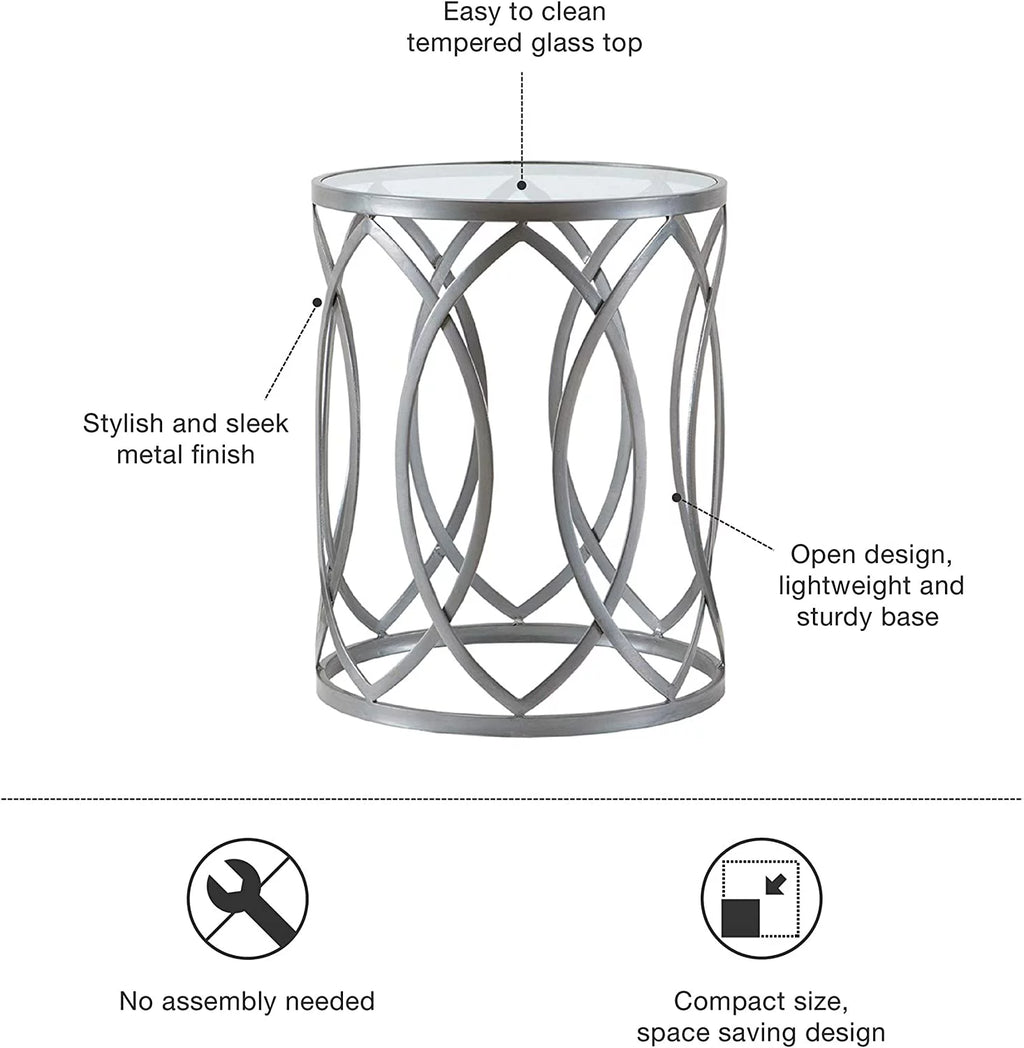 Glass Top Round Accent Table L74173