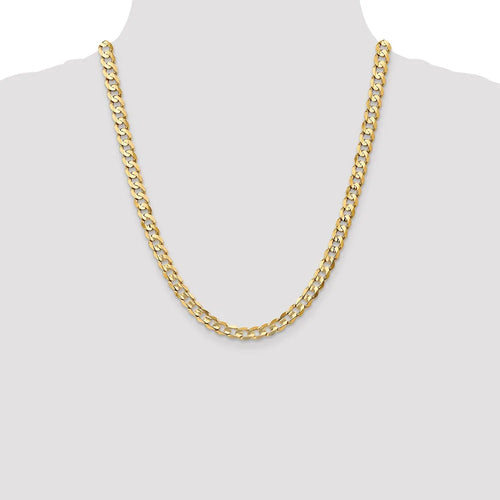 14kt Yellow Gold 22 inch Open Concave Curb Chain with Lobster Clasp T862069