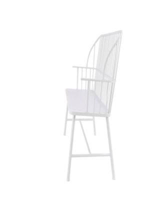 White Iron Patio Bench M2157