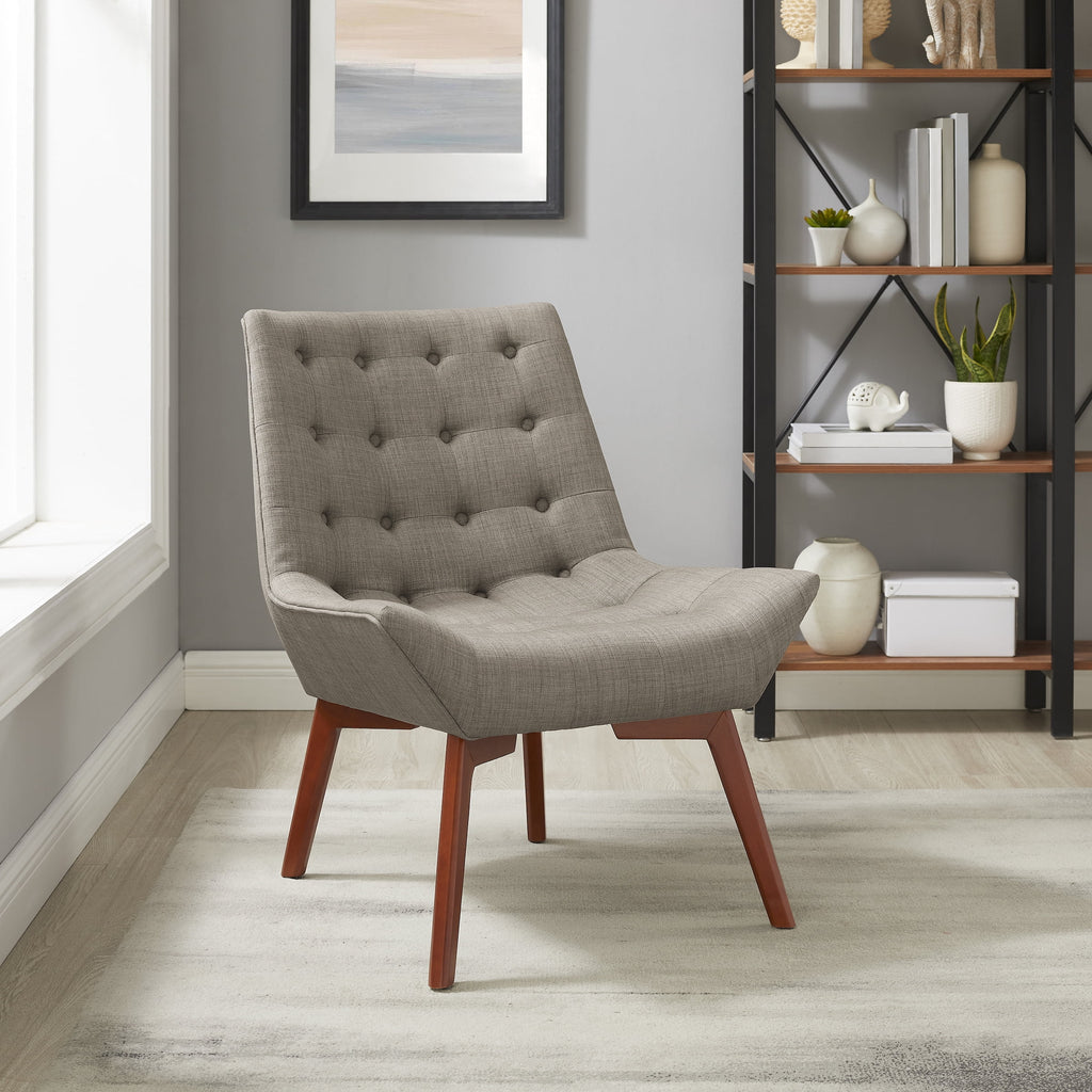 Gray Button Tufted Accent Chair W32857