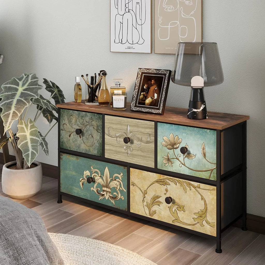 Fabric Dresser with 5 Drawers E88397