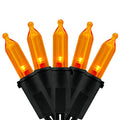 200 Orange LED Christmas Lights Black Wire 2 Strands 33 Feet Y28135