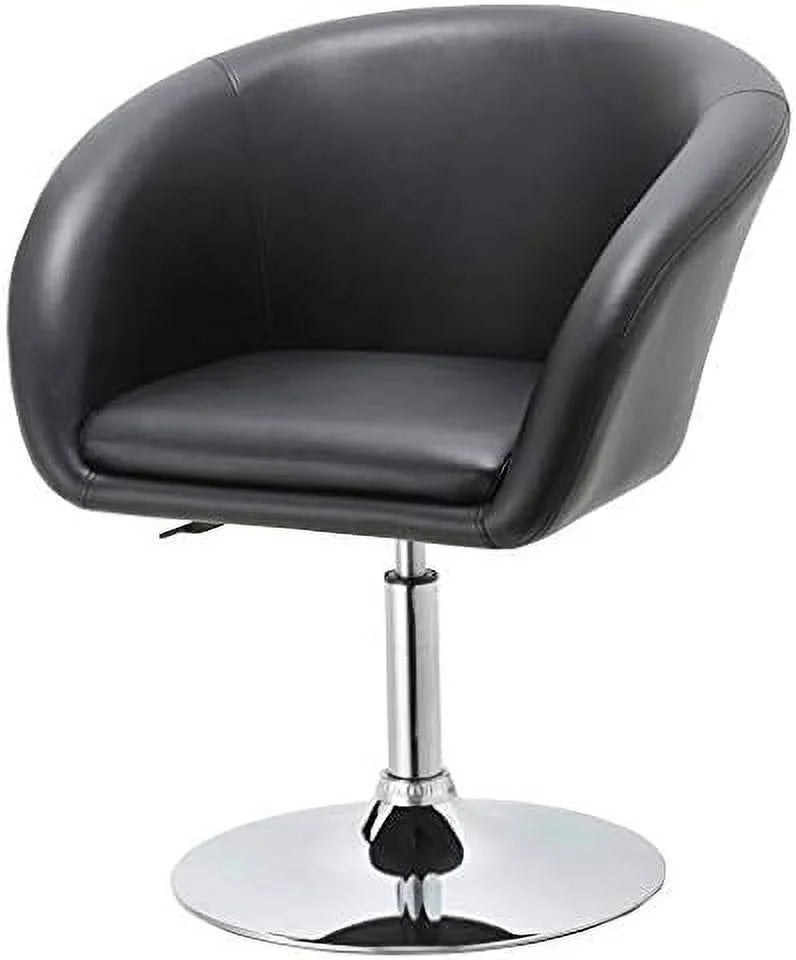 Black Jumbo Size PU Leather Round Swivel Chair A4292