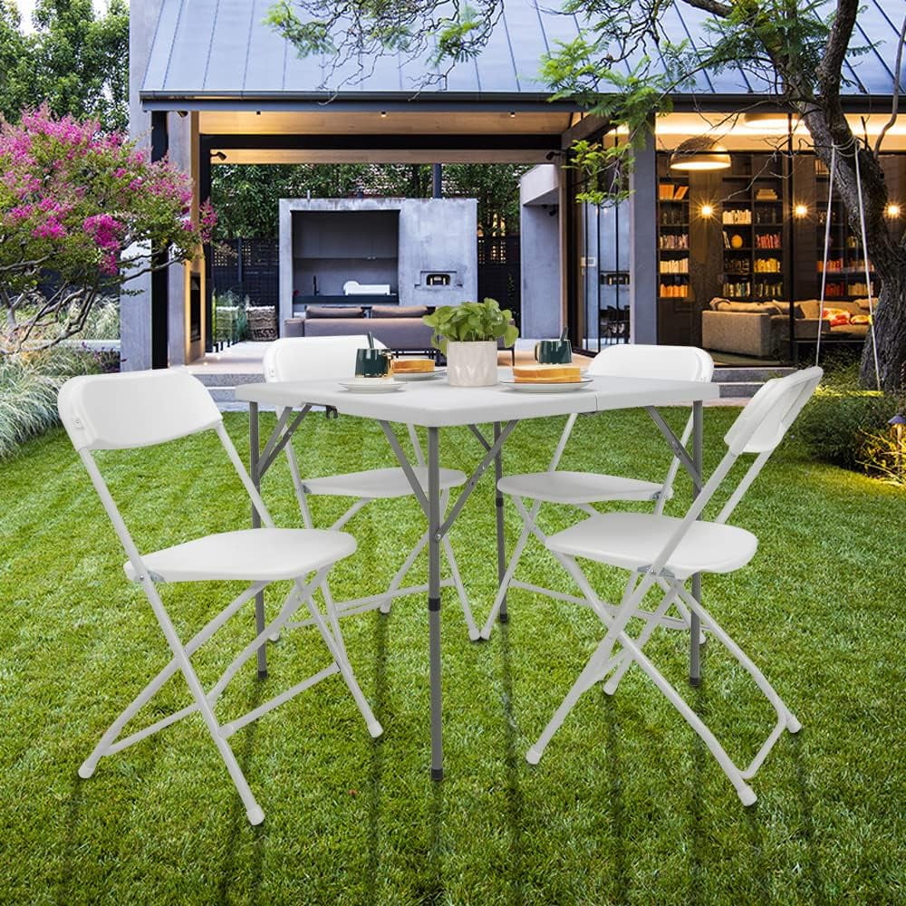 34" White Granite Bi-Folding Plastic Table N306