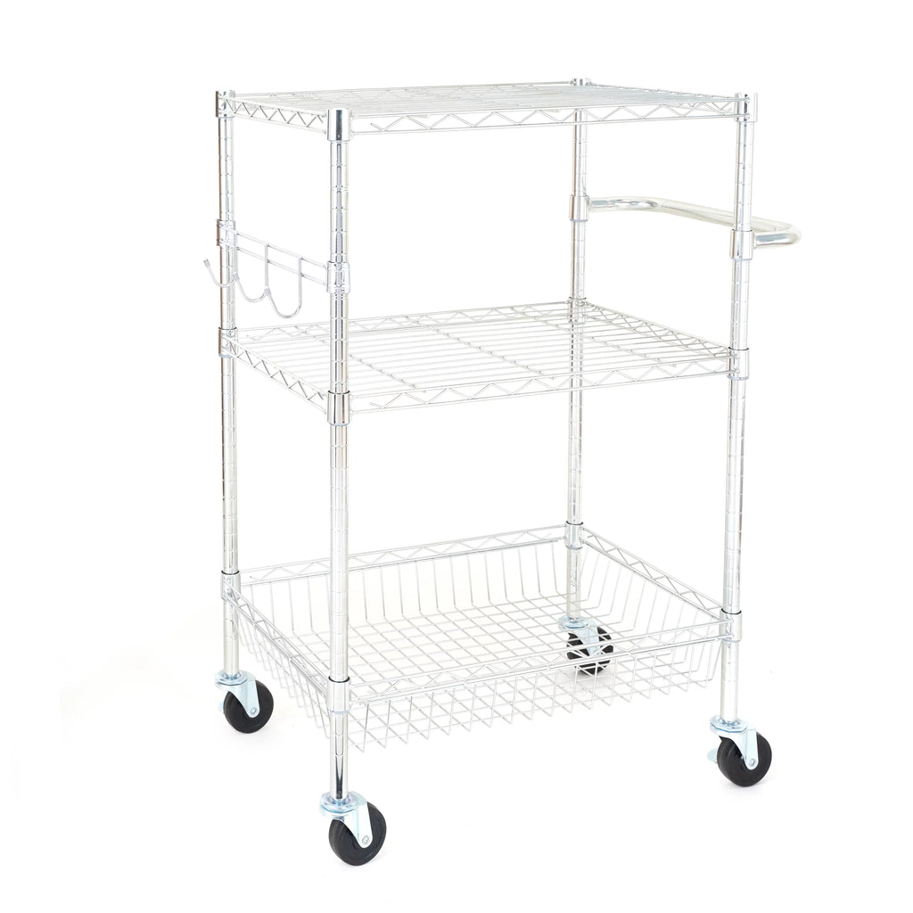 Wire 3-Tier Storage Shelf Unit White E882