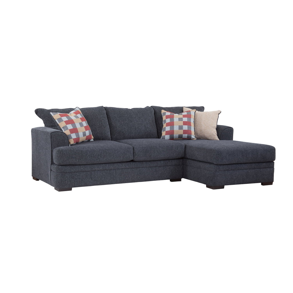 Charcoal Two Piece Sectional Sofa with Three Throw Pillows B79436