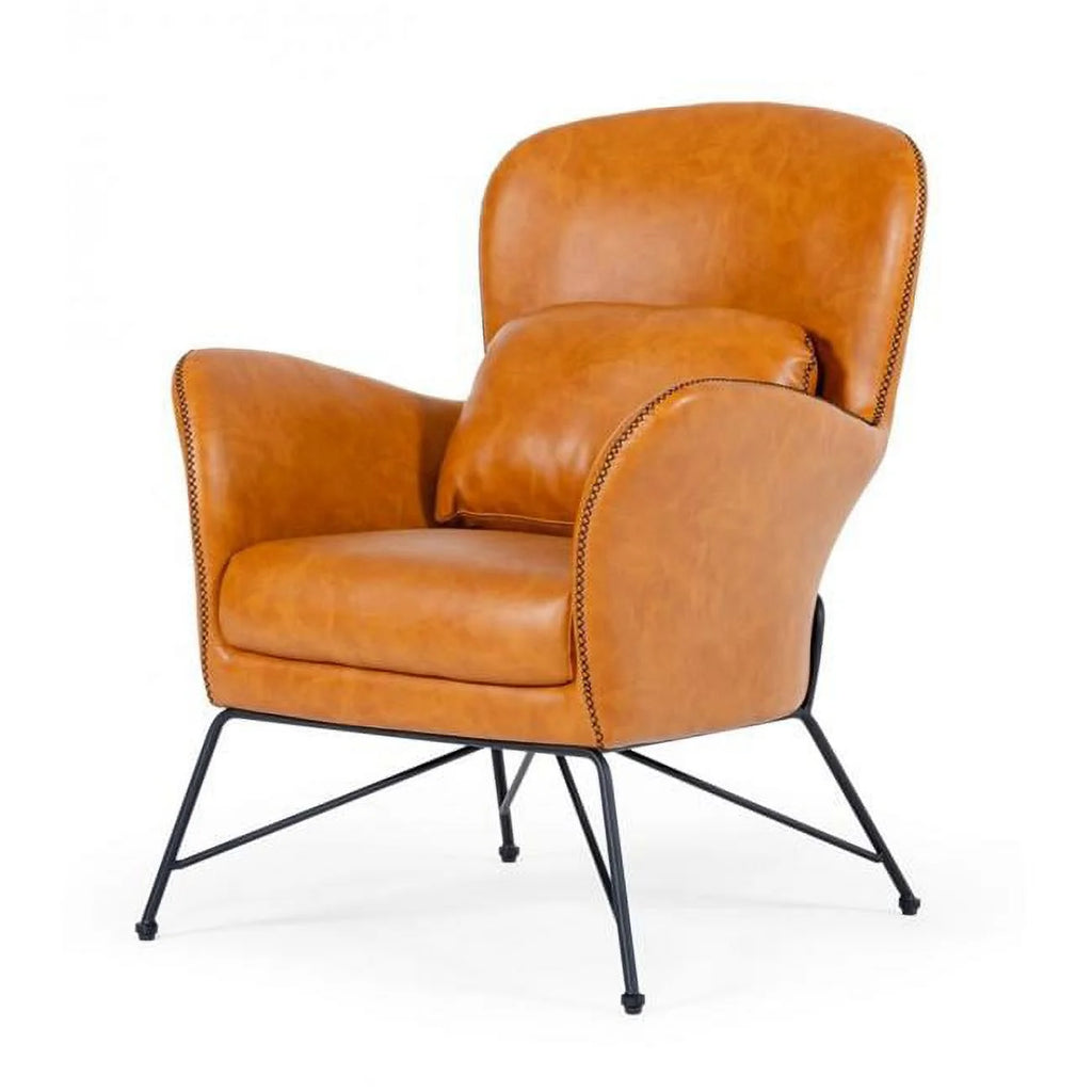 Brown Faux Leather Accent Chair L12110