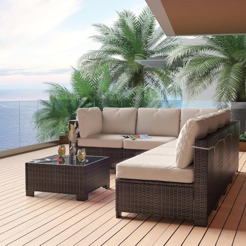 6 Piece Outdoor Patio Furniture Set with Coffee Table G435