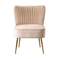 Tan Velvet Upholstered Accent Chair F2379