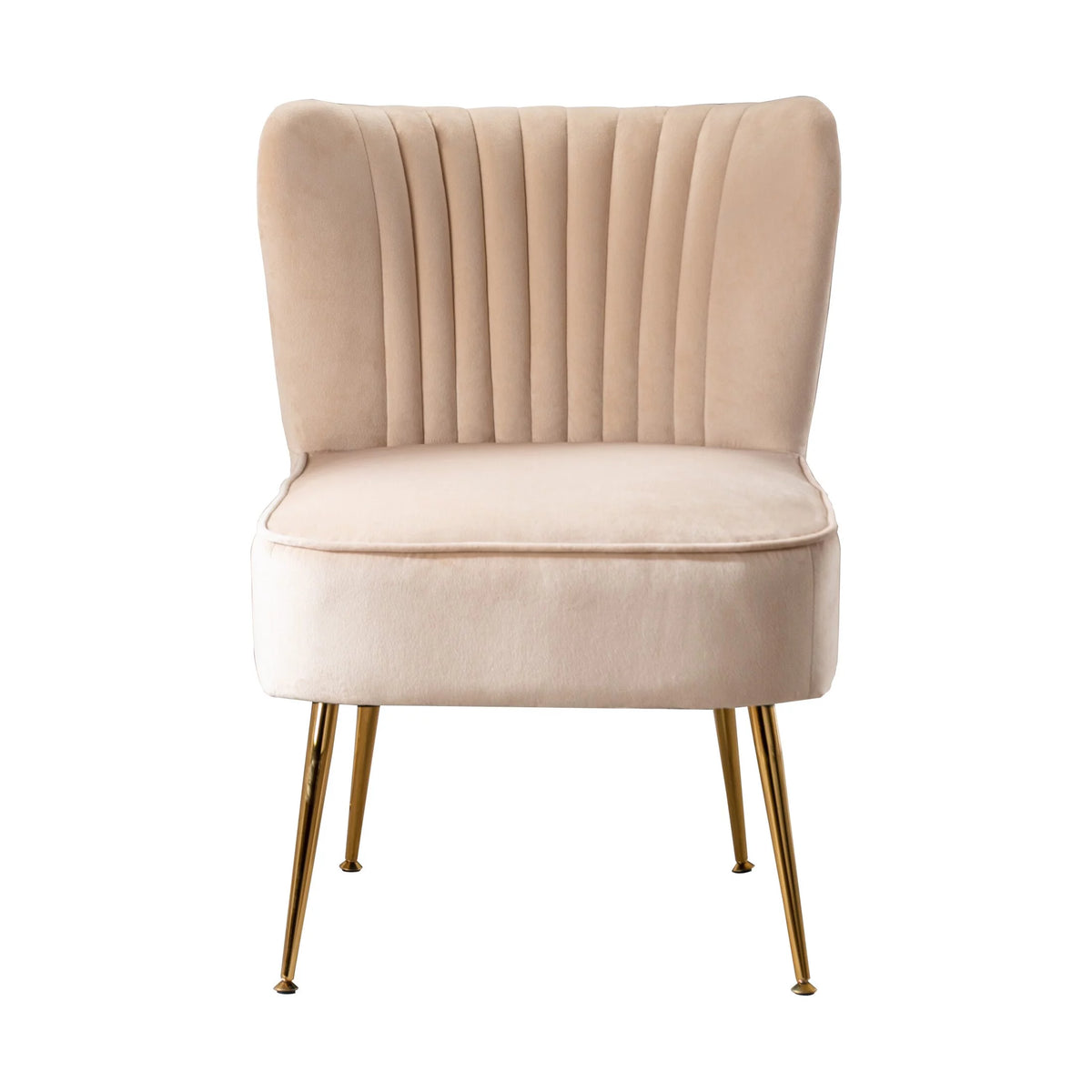 Tan Velvet Upholstered Accent Chair F2379