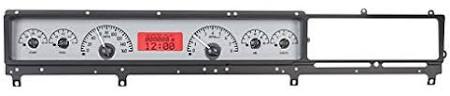 Analog Dash Gauges System Kit Silver Alloy Red Q9604