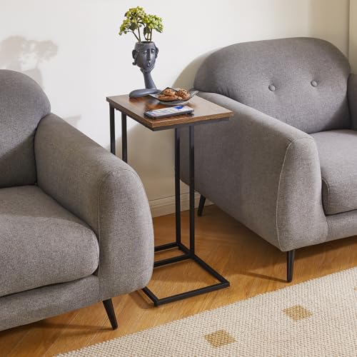 C Shaped Faux Marble Side Table Set of 2 O227