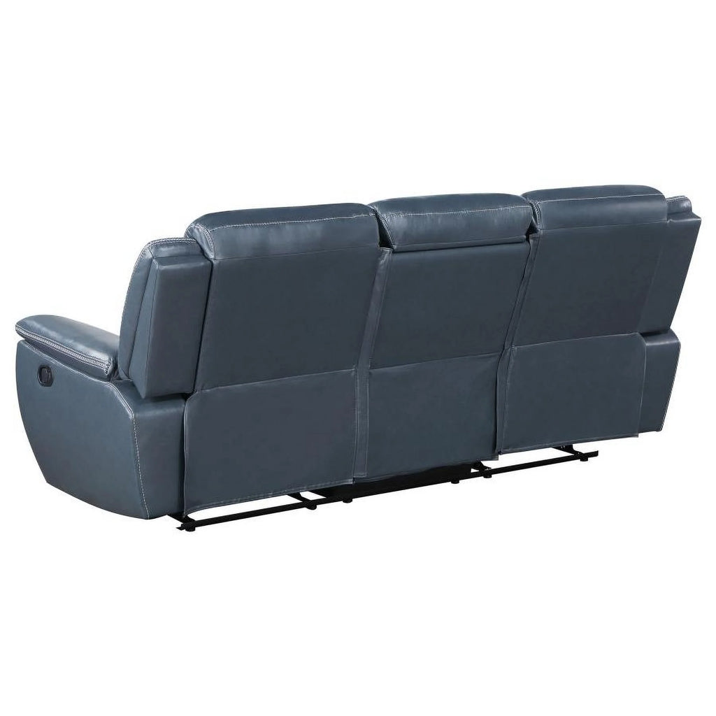 Blue Reclining Sofa with Drop Down Table T751