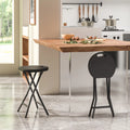 18-Inch Round Collapsible Folding Stool Set of 2, Black Z9664