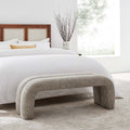 Khaki Chenille Upholstered Accent Bench O20616