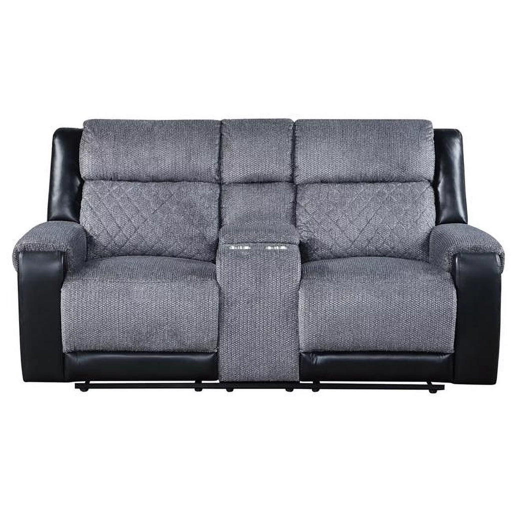 Gray Black Reclining Loveseat K6377