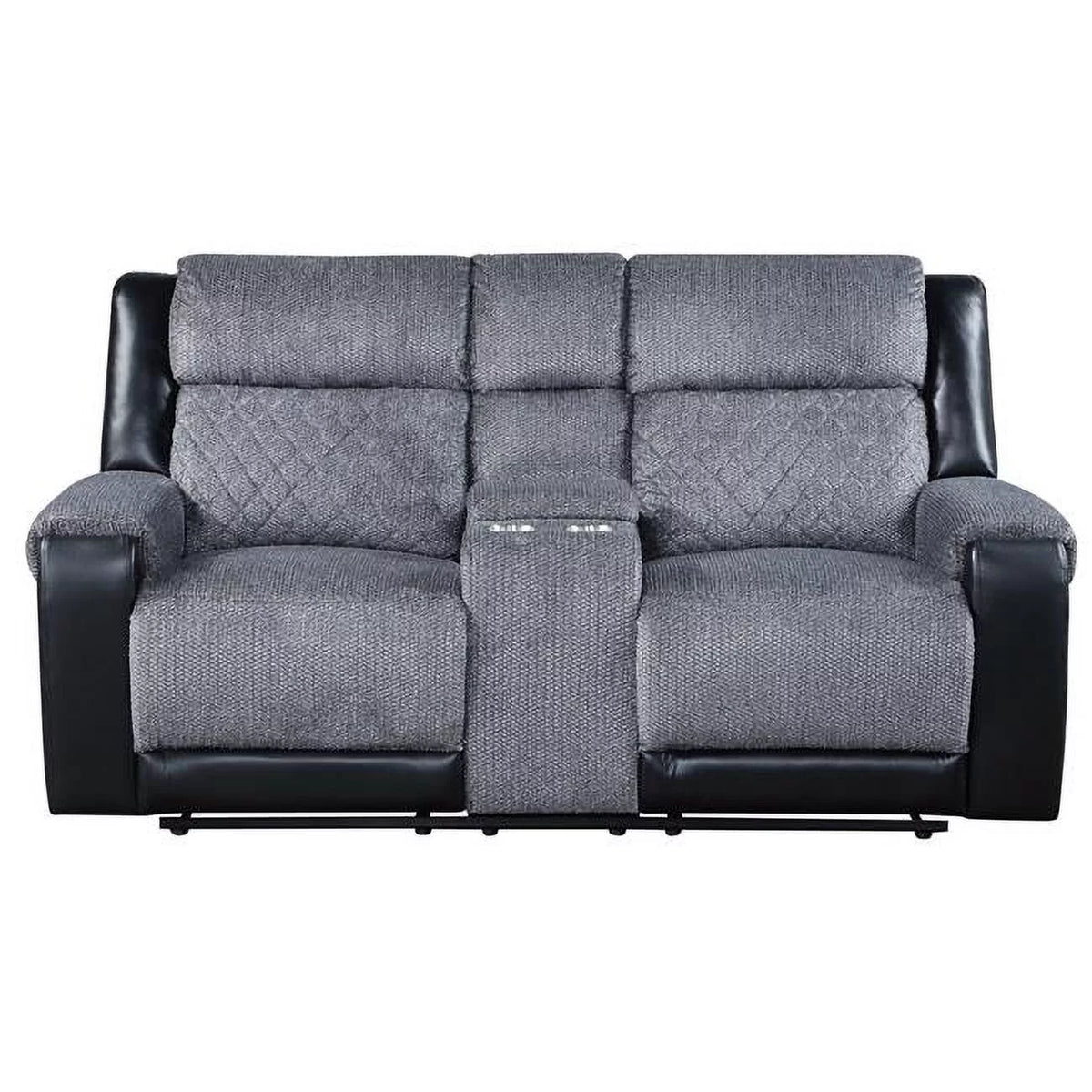 Gray Black Reclining Loveseat K6377