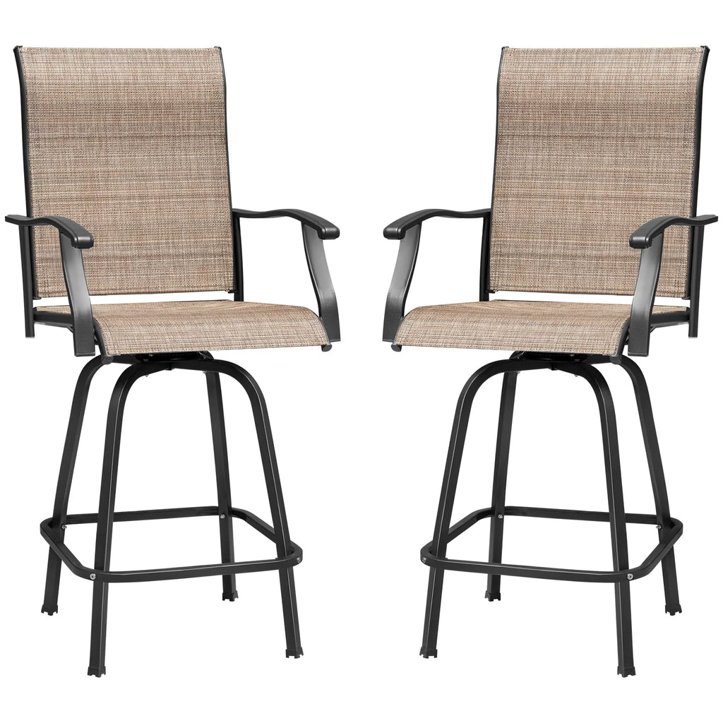 Tan Metal Bistro Chair and Table Set of Three O7145