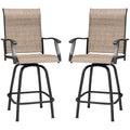 Tan Metal Bistro Chair and Table Set of Three O7145