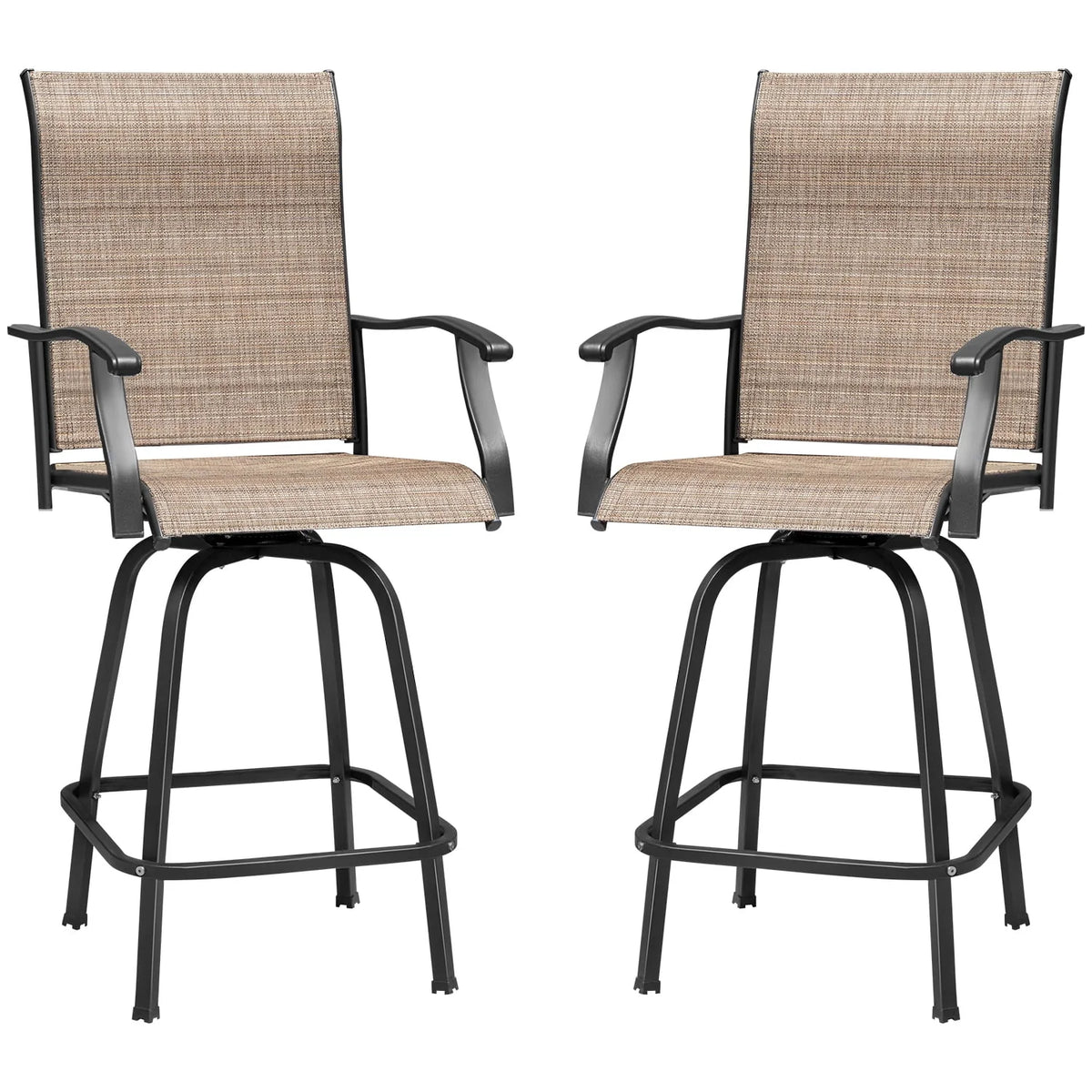 Tan Metal Bistro Chair and Table Set of Three O7145