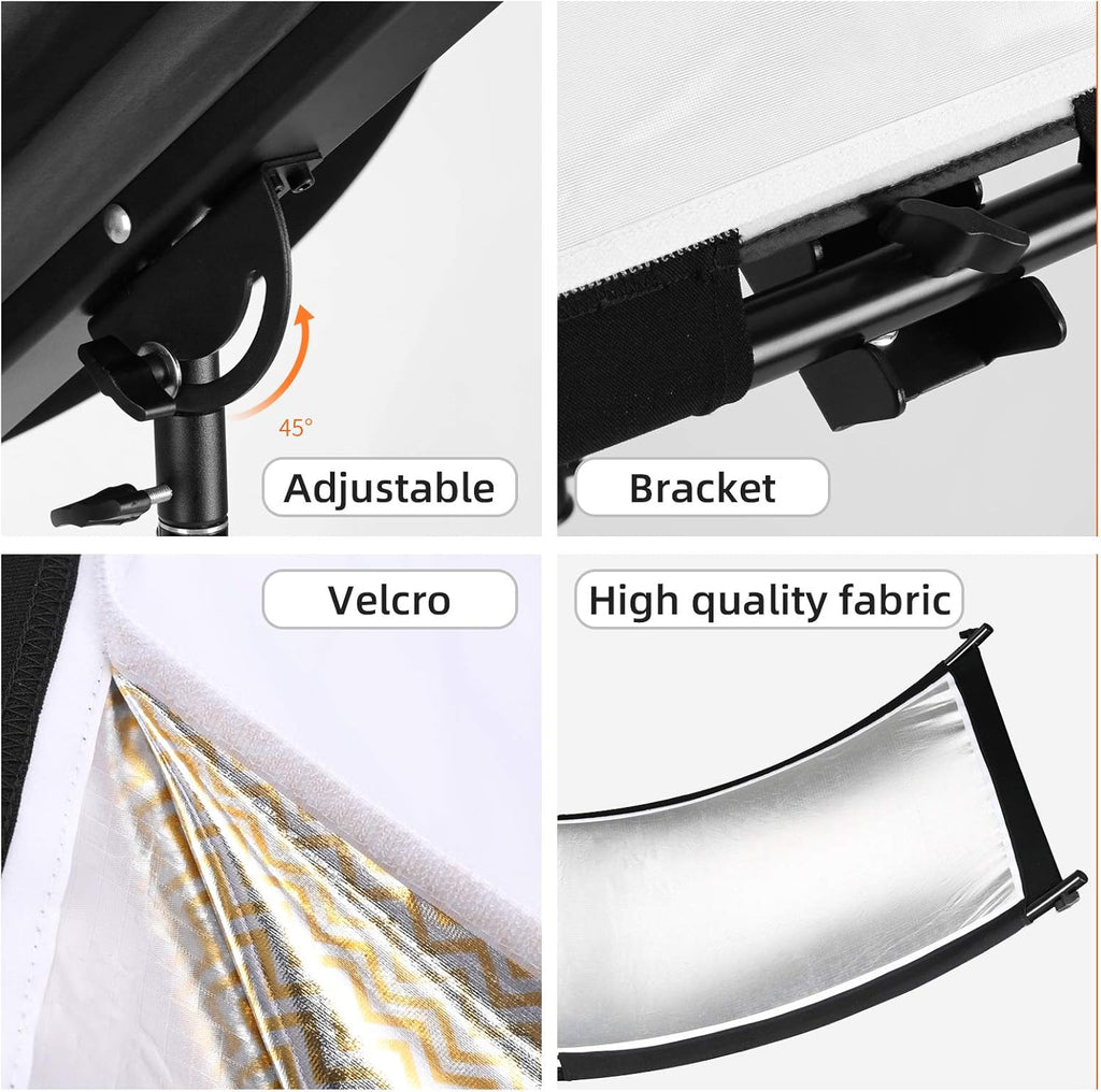 Clamshell Light Reflector Diffuser with Light Stand and Carry Bag W542