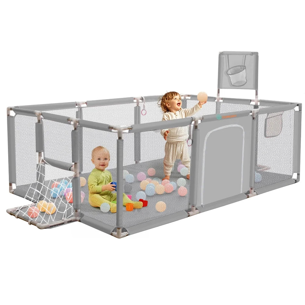 71x48inch Large Gray Baby Playpen Z45817