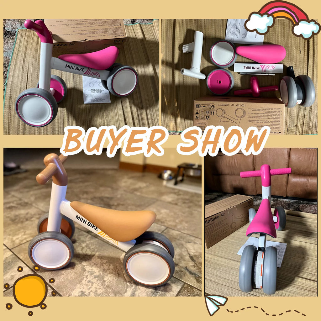 White 4 Wheels Baby Balance Bike T615754
