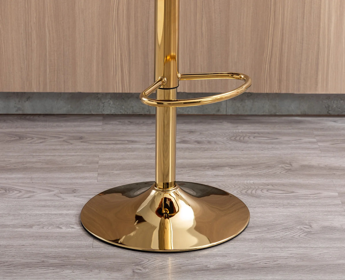 Orange Velvet Adjustable Swivel Bar Stools Set of 2 M246445