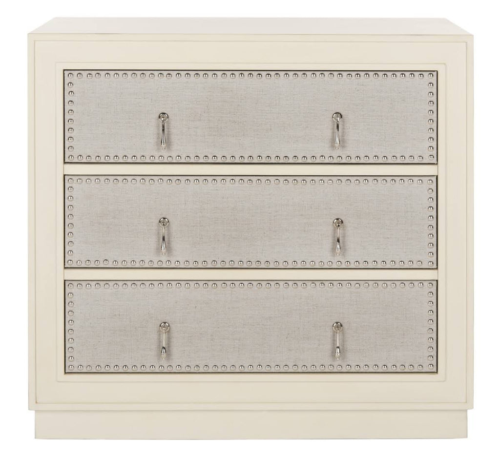 Beige Light Grey 3-Drawer Chest C7409