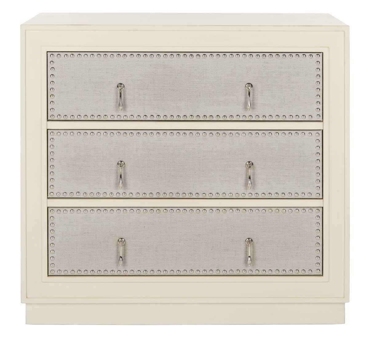 Beige Light Grey 3-Drawer Chest C7409