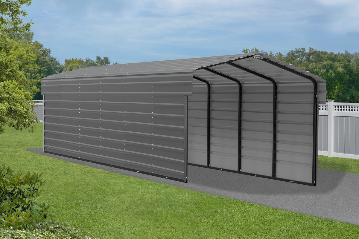 Galvanized Steel Carport Kit, 10' x 29' x 7' M235747