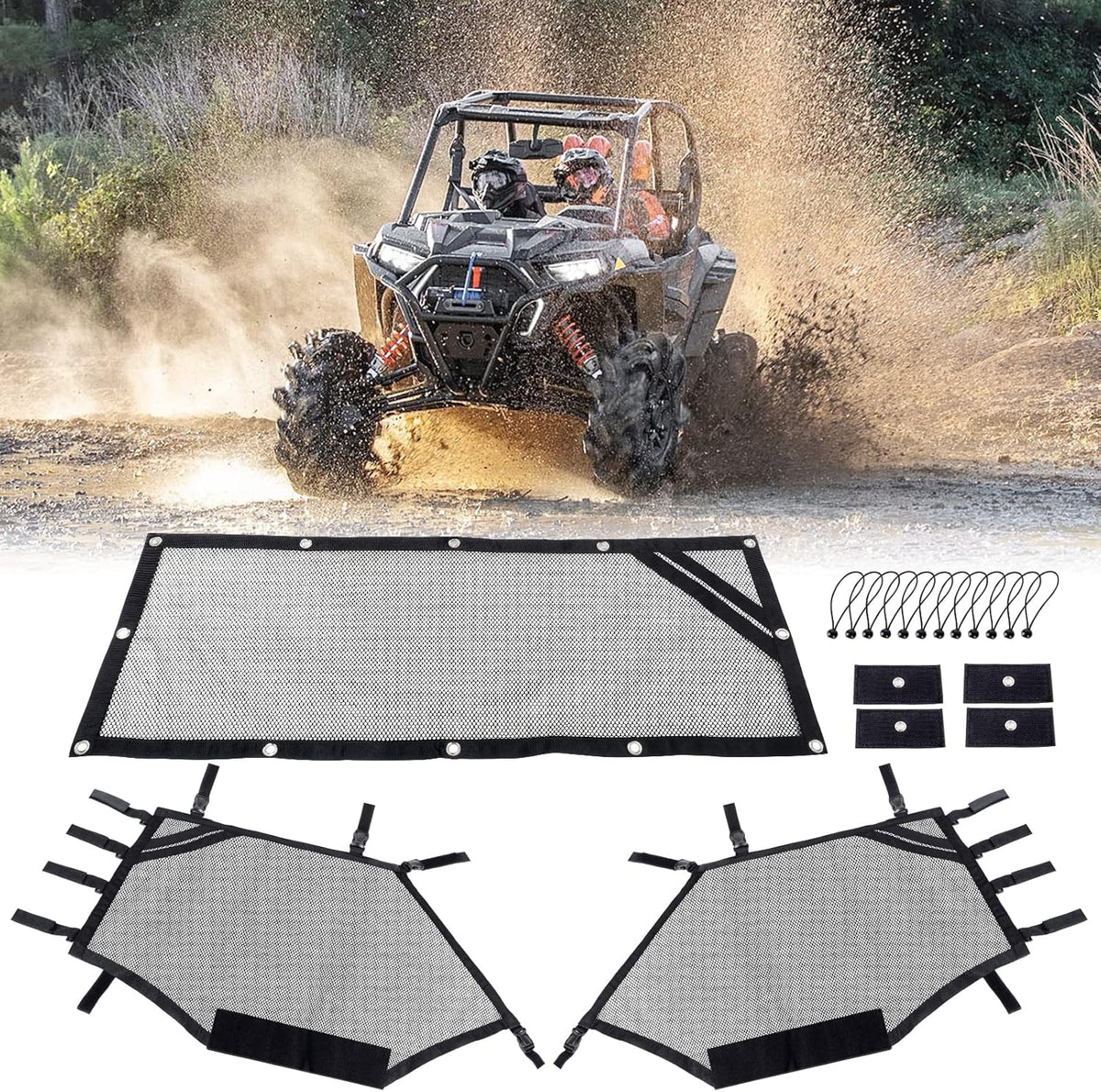 Pack of 2 Roll Cage Mesh Window Nets for Polaris RZR PRO XP/4 K970